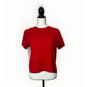 Cos Top Women’s Medium Red Cropped T-Shirt Cotton *Flaw